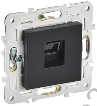 Мех-м розетки RJ45 SKANDY черный IEK SK-K10-1-K02