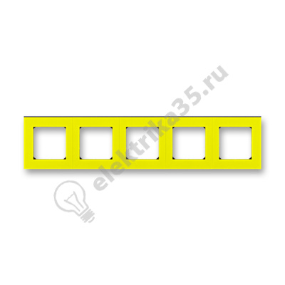Рамка Levit 5п желт./дым. черн. ABB 2CHH015050A6064