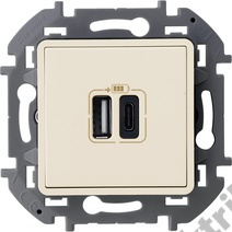 Розетка 2-м USB Inspiria слоновая кость Leg 673761