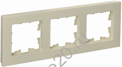 Рамка 3-м BRITE бежевый рифленый IEK BR-M32-51-K10