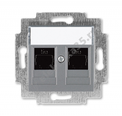 Розетка комп. Levit 2хRJ45 кат. 5e сталь ABB 2CHH295118A6069