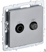 Мех-м розетки BRITE TV+SAT, алюм. IEK BR-AF20-O-K47 