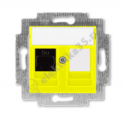 Розетка комп. Levit RJ45 кат. 5e и заглушка желт. ABB 2CHH295117A6064