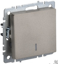 Мех-м выкл. 1-кл. BRITE с подсв., шампань IEK BR-V10-1-10-K37