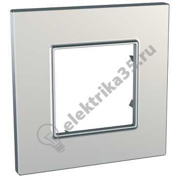Рамка 1-м Unica quadro серебро SchE MGU6.702.55