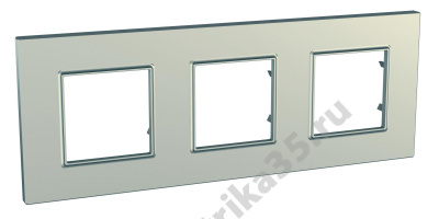 Рамка 3-м Unica quadro титан SchE MGU6.706.57