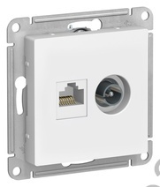Мех-м розетки 2-м комп. ATLAS RJ45+TV лотос SchE ATN001389