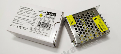 Блок питания для св/д лент 12V  25W IP20 Ecola (B2L025ESB) 