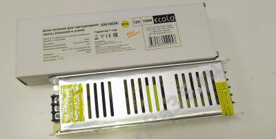 Блок питания для св/д лент 12V 150W IP20 (интерьерный) Ecola (B2N150ESB)