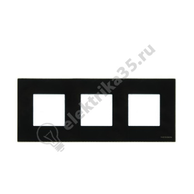 Рамка 3-м Zenit стекло черн. ABB 2CLA227300N3101