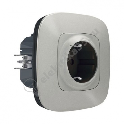 Умная розетка 2К+З 16А 230В со шторками. Цвет Алюминий. Valena Allure NETATMO 752794