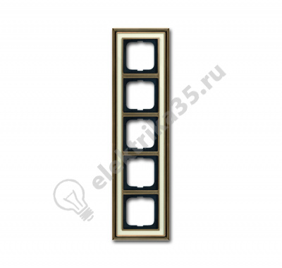 Рамка 5-м Династия Латунь античная стекло бел. ABB 2CKA001754A4584