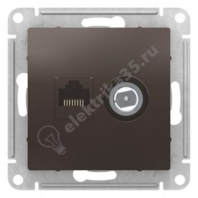 Мех-м розетки комп. 2-м ATLAS RJ45+TV мокко SchE ATN000689