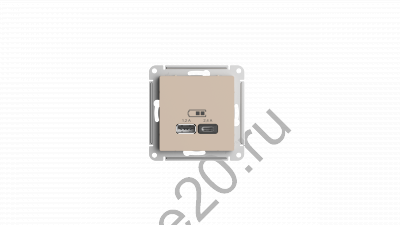 Мех-м розетки 1-м  ATLAS А+С., USB песочный SchE ATN001239