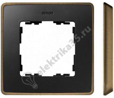 Simon 82 Detail Рамка 1-ая, графит, основание латунь