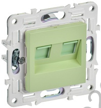 Мех-м розетки 2*RJ45 SKANDY мятный IEK SK-K20-1-K06