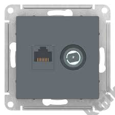 Мех-м розетки комп. 2-м ATLAS RJ45+TV грифель SchE ATN000789