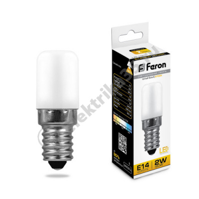 Лампа светодиодная LED 2вт 230в Е14 теплый для холодильников FERON (25295)