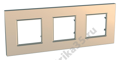 Рамка 3-м Unica quadro медь SchE MGU6.706.56
