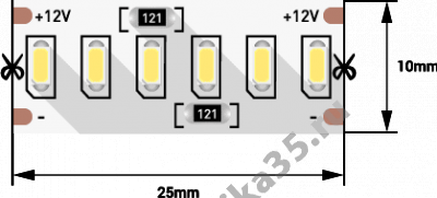 Лента светодиодная 240/м 24Вт/м 12В IP20 3000К SWG (009470)