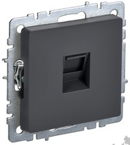 Мех-м розетки 1-м BRITE комп. RJ45 кат.5E графит IEK BR-K10-1-K53 