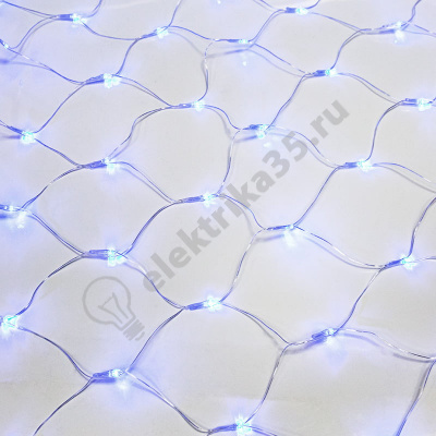Гирлянда сеть 1,5х1,5м, прозрачный ПВХ, 150 LED СИНИЕ 215-123