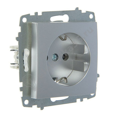 Механизм розетки с з/к Cosmo алюм. ABB 619-011000-217