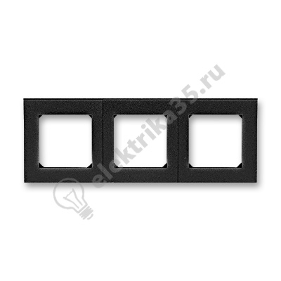 Рамка Levit 3п антрацит/дым. черн. ABB 2CHH015030A6063
