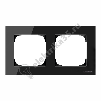 Рамка 2-м Sky стекло черн. ABB 2CLA857200A3101