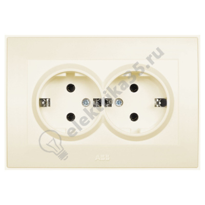Розетка 2-м Cosmo с заземл. крем. ABB 632-010300-907