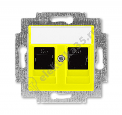 Розетка комп. Levit 2хRJ45 кат. 5e желт. ABB 2CHH295118A6064