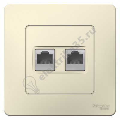 Розетка комп. 2-м СП BLANCA RJ45 молоч. SchE BLNIS045452