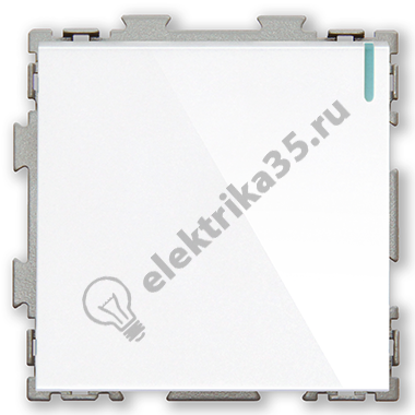 Механизм переключателя проходной 1кл. белый. с индикатором CGSS PL-W101-PWCG
