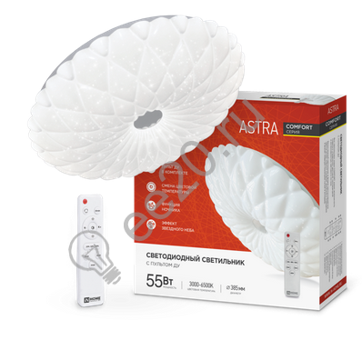 Светильник LED COMFORT ASTRA 55W 230В 3000-6500К 4400лм 400х100мм с пультом ДУ IN HOME 4690612035017