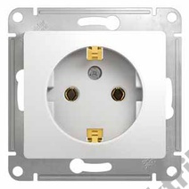 Мех-м розетки 1-м GLOSSA с з/к., бел. SchE GSL000143