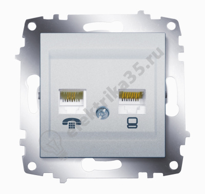 Механизм розетки комп.+ TF 2-м Cosmo алюм. ABB 619-011000-249