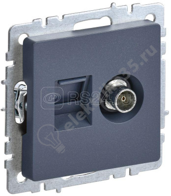 Мех-м розетки 2-м BRITE комп. RJ45+TV маренго IEK BR-AK20-1-K35	