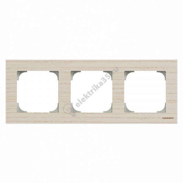 Рамка 3-м Sky дерево белый ясень ABB 2CLA857300A2001