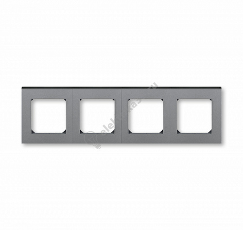 Рамка Levit 4п сталь/дым. черн. ABB 2CHH015040A6069