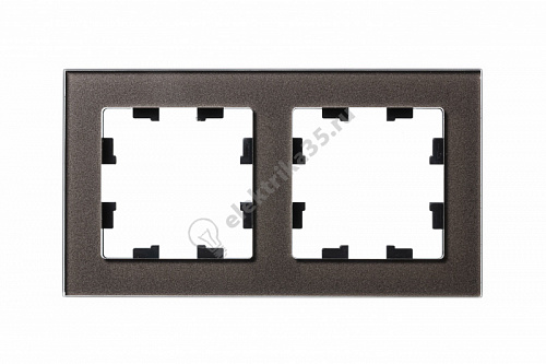 Рамка 2-м ATLASDESIGN NATURE стекло мокко SchE ATN320602