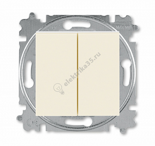 Выключатель 2-кл. Levit сл. кость/бел. ABB 2CHH590545A6017