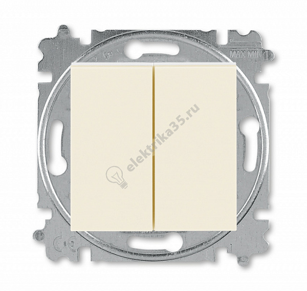 Выключатель 2-кл. Levit сл. кость/бел. ABB 2CHH590545A6017