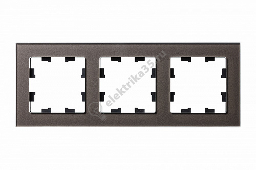 Рамка 3-м ATLASDESIGN NATURE стекло мокко SchE ATN320603