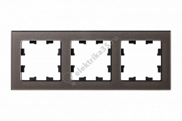 Рамка 3-м ATLASDESIGN NATURE стекло мокко SchE ATN320603