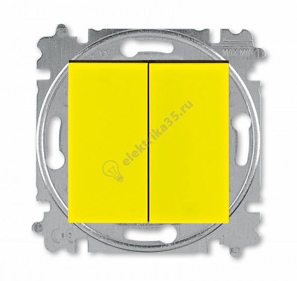 Переключатель 2-кл. Levit желт./дым. черн. ABB 2CHH595245A6064