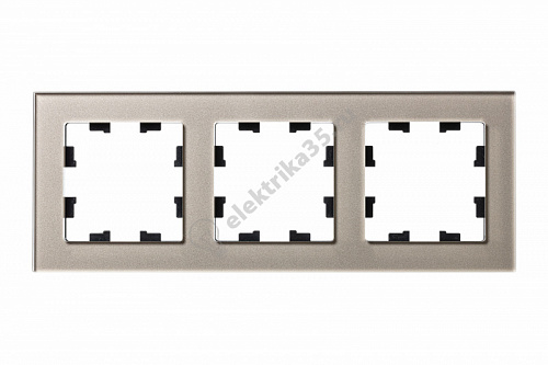 Рамка 3-м ATLASDESIGN NATURE стекло шампань SchE ATN320503