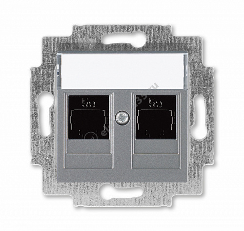 Розетка комп. Levit 2хRJ45 кат. 5e сталь ABB 2CHH295118A6069