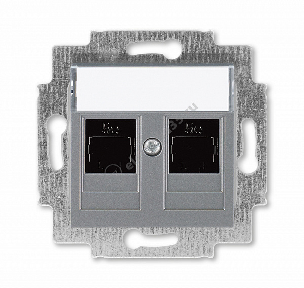 Розетка комп. Levit 2хRJ45 кат. 5e сталь ABB 2CHH295118A6069