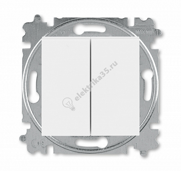 Выключатель 2-кл. Levit бел./бел. ABB 2CHH590545A6003